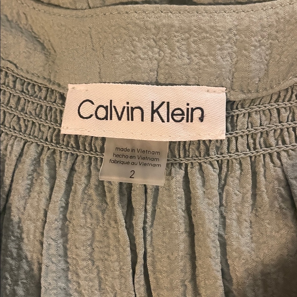 Calvin Klein Light Blue Tiered V-Neck Women's Dress 2 - Picture 4 of 6